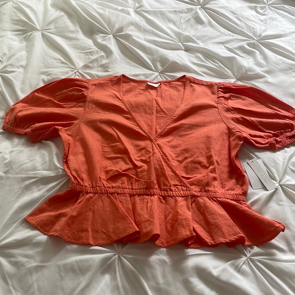 Orange Coral Camelia Top